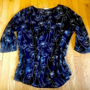 Black blouse with floral detail Maurice’s XL